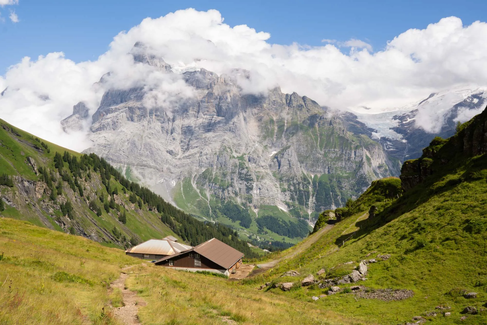 grindelwald hut with eiger in background
